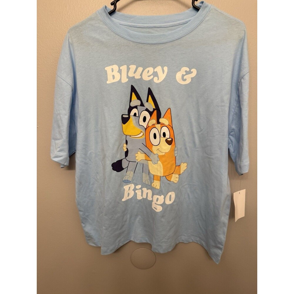 Bluey NWT Womens Large T Shirt Blue Short Sleeves